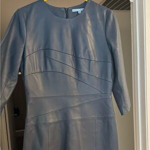 Blue leather dress
